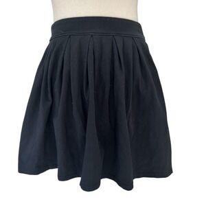 Talula Pleated Skirt Women's Size Small Black A-Line‎ Cotton Mini Short